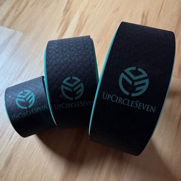 Up Circle Seven Yoga Foam Rollers Set Of 3 Circles 6" 10" 12" in Cyan - Picture 2 of 7
